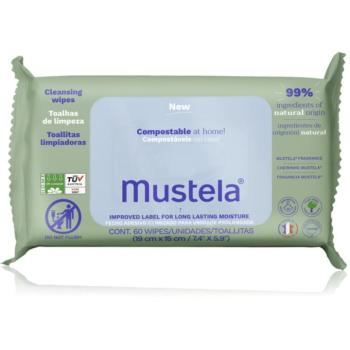 Mustela Compostable at Home Cleansing Wipes tisztító törlőkendő illatosított gyermekeknek születéstől kezdődően 60 db kép