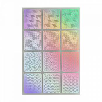 Nail Stencil 10 Holo Silver () kép