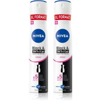 NIVEA Black & White Invisible Clear izzadásgátló spray takarékos kiszerelés kép