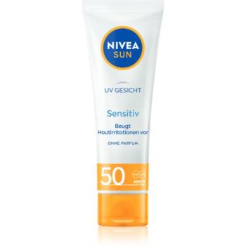 NIVEA SUN Sensitive ápoló arckrém az érzékeny arcbőrre SPF 50 50 ml kép
