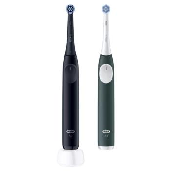 Oral-B iO2 Series Elektromos fogkefe Night Black / Forest Green duo kép