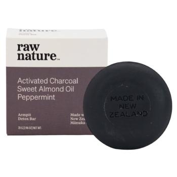 Raw Nature Armpit Detox Bar, Méregtelenítő szilárd szappan aktív szénnel, 70 g kép