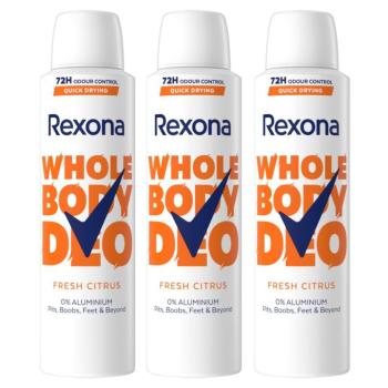 Rexona Fresh Citrus teljes test dezodor, 3x150 ml kép