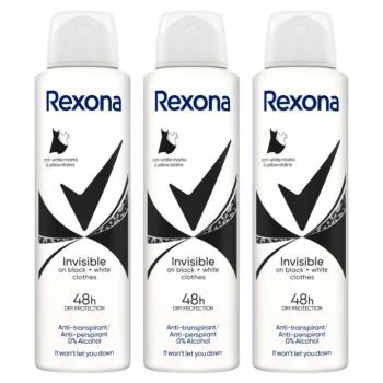 Rexona Invisible Black&White női izzadásgátló dezodor, 3x150 ml kép