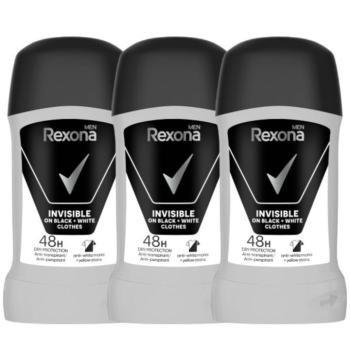 Rexona Men Invisible Black&White férfi izzadásgátló stift, 3x50 ml kép