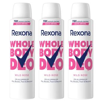Rexona Wild Rose teljes test dezodor, 3x150 ml kép