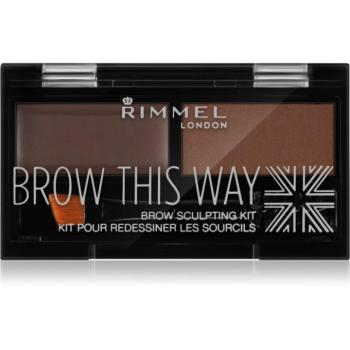 Rimmel Brow This Way paletta a szemöldök sminkeléséhez Brown 1,3 g kép