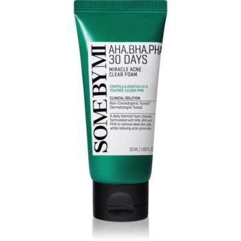 Some By Mi AHA∙BHA∙PHA 30 Days Miracle Acne Clear Foam mélyisztító hab problémás és pattanásos bőrre 50 ml kép