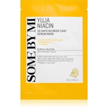 Some By Mi Yuja Niacin Blemish Care Serum Mask fehérítő gézmaszk zsíros és problémás bőrre 25 g kép