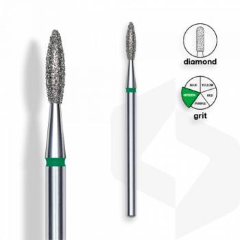 Staleks - Gyémánt Csiszolófej Hegyes Lándzsa 2,1 mm | 8 mm Zöld | Durva | FA10G021-8 () kép