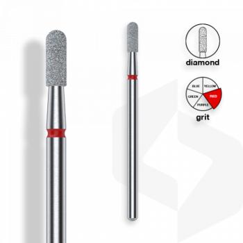 Staleks - Gyémánt Csiszolófej Lekerekített Henger | 2,3 mm | 6.5 mm Piros | Finom | FA30R023-6.5 () kép