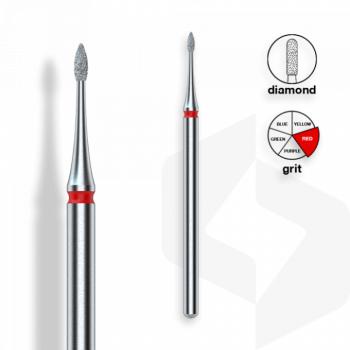 Staleks - Gyémánt Csiszolófej Mini Hegyes Lándzsa 1 mm | 3 mm Piros | Finom | FA12R010-3 () kép