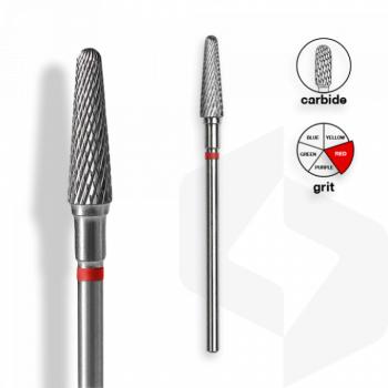 Staleks - Karbid Csiszolófej Keskeny Lekerekített Kúp 4 mm | 13 mm Piros | Finom | FT70R040-13 () kép