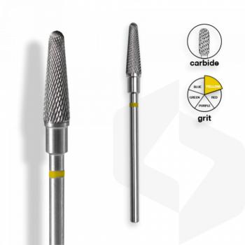 Staleks - Karbid Csiszolófej Keskeny Lekerekített Kúp 4 mm | 13 mm Sárga | Extra Finom | FT70Y040-13 () kép