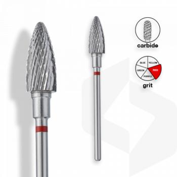 Staleks - Karbid Csiszolófej Kúp 6 mm | 14 mm Piros | Finom | FT110R060-14 () kép