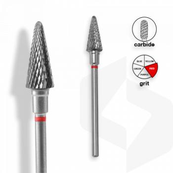 Staleks - Karbid Csiszolófej Kúp 6 mm | 14 mm Piros | Finom | FT71R060-14 () kép