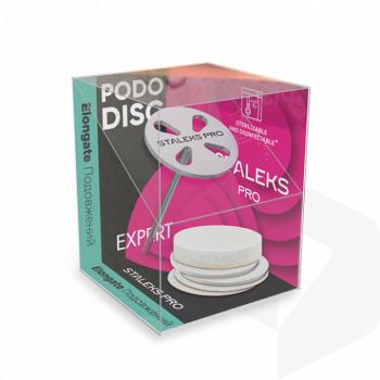 Staleks - Pedikűr Tartófej 37mm-es Hosszított Befogószárral + 5 Db #180-as Durvaságú Eldobható Csiszolókorong 20mm-es PDLSET-20 () kép