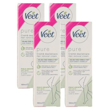Veet Silk&Fresh liliom illatú Szőrtelenítő krém száraz bőrre 4x100ml kép