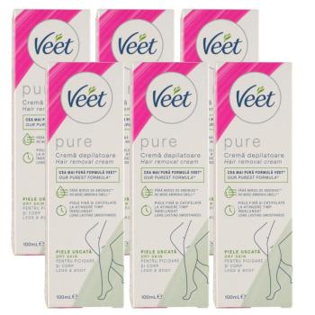 Veet Silk&Fresh liliom illatú Szőrtelenítő krém száraz bőrre 6x100ml kép