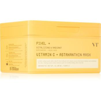 VT Cosmetics Vitamin C Astaxanthin Mask bőrvilágosító hidratáló maszk egységesíti a bőrszín tónusait nagy csomagolás 30 db kép