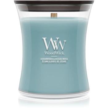 Woodwick Cedarwood & Ocean Moss illatgyertya fa kanóccal 275 g kép