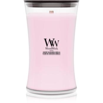 Woodwick Cherry Blossom & Vanilla illatgyertya fa kanóccal 610 g kép