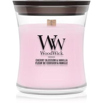 Woodwick Cherry Blossom & Vanilla illatgyertya fa kanóccal 85 g kép