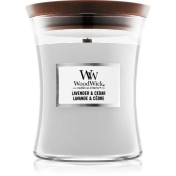 Woodwick Lavender & Cedar illatgyertya fa kanóccal 275 g kép