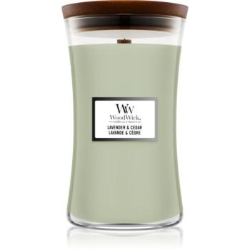 Woodwick Lavender & Cedar illatgyertya fa kanóccal 610 g kép