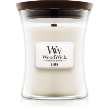 Woodwick Linen illatgyertya fa kanóccal 275 g kép