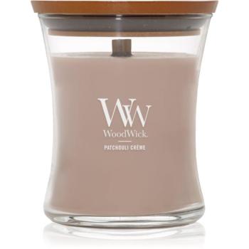 Woodwick Opulent Wood Patchouli Creme illatgyertya fa kanóccal 275 g kép