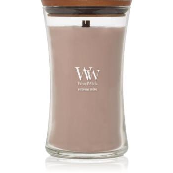 Woodwick Opulent Wood Patchouli Creme illatgyertya fa kanóccal 609.5 g kép