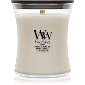 Woodwick Tonka & Almond Milk illatgyertya fa kanóccal 275 g kép