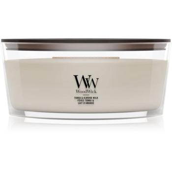 Woodwick Tonka & Almond Milk illatgyertya fa kanóccal 453.6 g kép