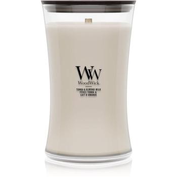 Woodwick Tonka & Almond Milk illatgyertya fa kanóccal 610 g kép