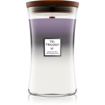Woodwick Trilogy Amethyst Sky illatgyertya fa kanóccal 609.5 g kép