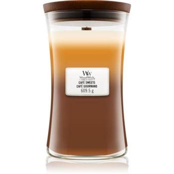 Woodwick Trilogy Café Sweets illatgyertya fa kanóccal 609.5 g kép
