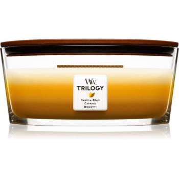 Woodwick Trilogy Café Sweets illatgyertya fa kanóccal (hearthwick) 453.6 g kép