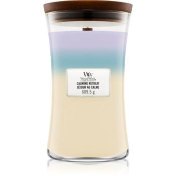 Woodwick Trilogy Calming Retreat illatgyertya fa kanóccal 609.5 g kép