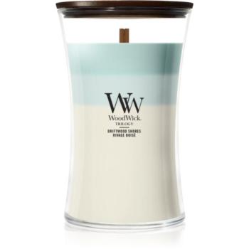 Woodwick Trilogy Driftwood Shores illatgyertya fa kanóccal 610 g kép