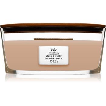 Woodwick Vanilla & Sea Salt illatgyertya fa kanóccal (hearthwick) 453.6 g kép