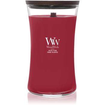 Woodwick Velvet Plum illatgyertya fa kanóccal 609 g kép