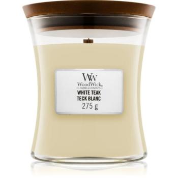Woodwick White Teak illatgyertya fa kanóccal 275 g kép