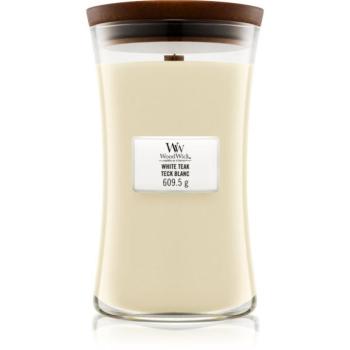 Woodwick White Teak illatgyertya fa kanóccal 609.5 g kép