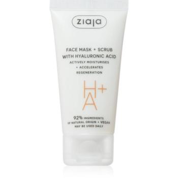 Ziaja Face Mask + Scrub with Hyaluronic Acid peeling maszk 55 ml kép